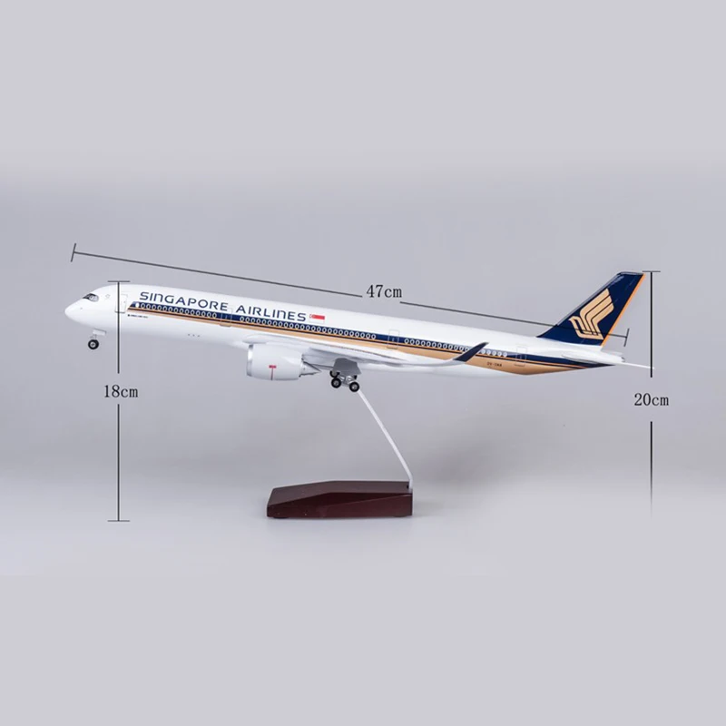 Джейсон пачка 47 см Singapore Аэробус A350 модель аэроплана самолет 1/160 масштаб литой