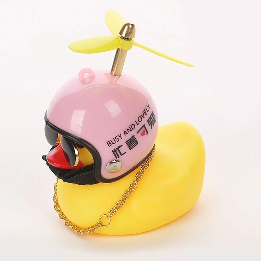 Маленькая желтая утка украшение автомобиля ветровка утенок с шлем автомобильные