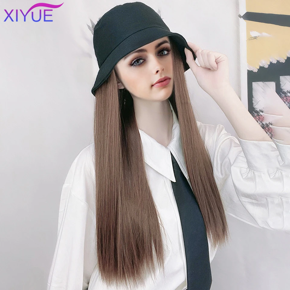 Длинный прямой парик XIYUE с вышивкой в стиле хип хоп синтетическая Регулируемая