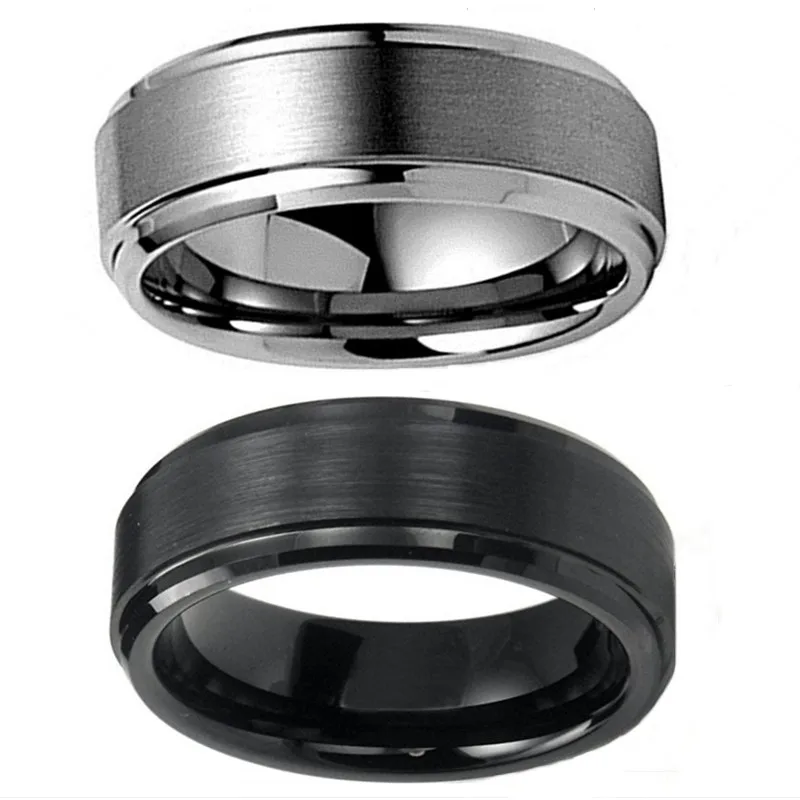 

Stainless Steel Spinner Ring for Men Jewels Brushed Center Wedding Engagement Band Quality Matte Male Jewelry 8mm