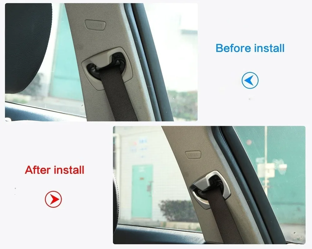 

For BMW New 3 Series F30 316 318 320 2013-2017 ABS Chrome Seat Safety Belt Buckle Decoration Cover Trim 2pcs