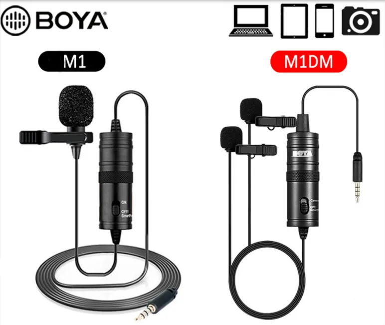 BOYA Mini BY-M1 M1DM нажимный петличный Аудио Микрофон 3 5 мм воротник конденсаторный