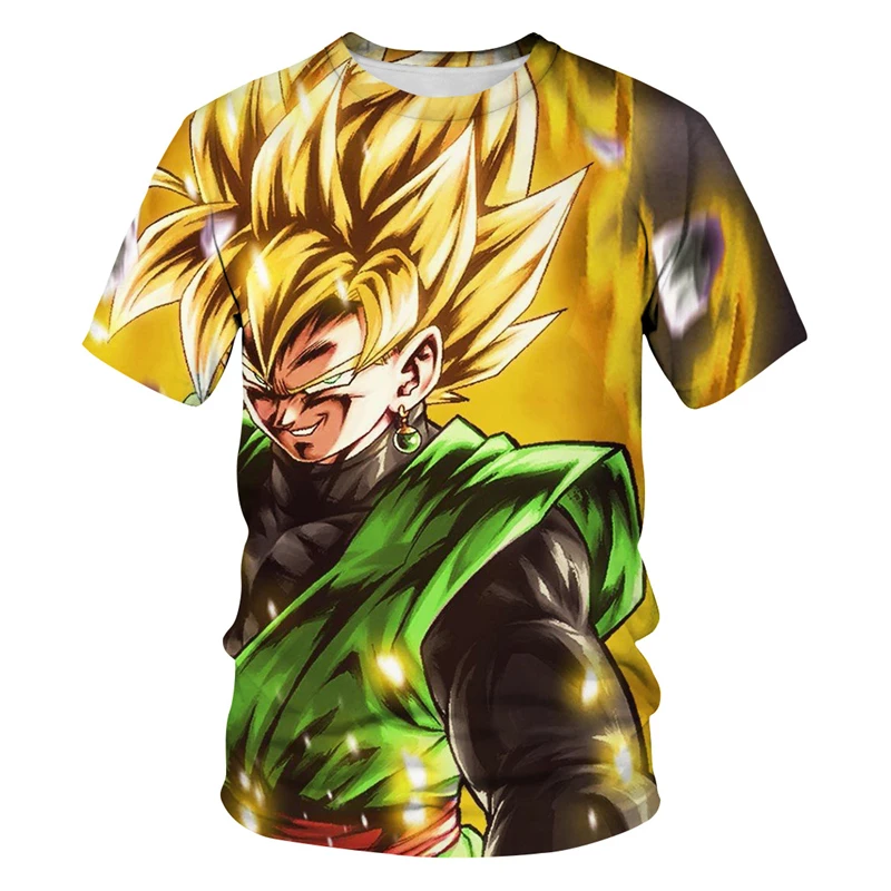 

3D Printed Game Animation Dragon Bead Men and Women Street Casual Sports Short Sleeve Summer Children's T-Shirt Sun Wukong