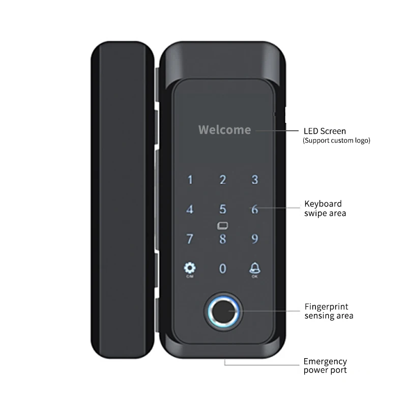 Pаспродажа Смарт-замок дверной биометрический со сканером отпечатков пальцев, 13,56 МГц