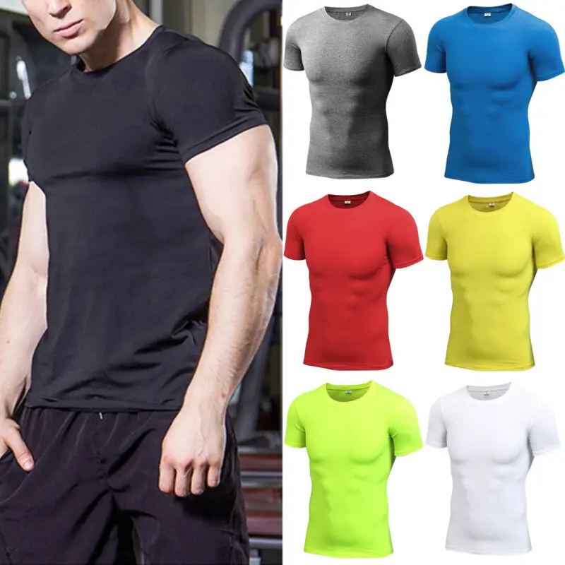 

Men Base Layer Short Sleeve T-shirt Tops Sports Quick Dry Tee Shirts Activewear
