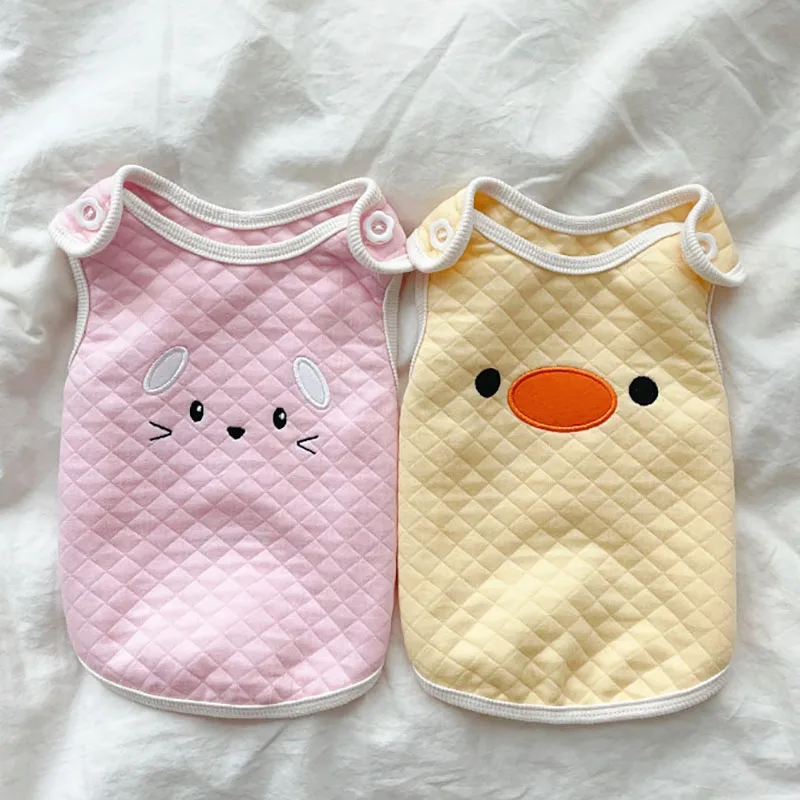 Yellow Duck Dog Jacket Short Pet Autumn and Winter Teddy Warm Cotton Coat Puppy Soft Pullover Cartoon Clothing |