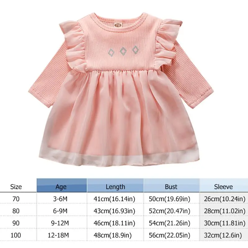 Корейский хлопковый комплект детской одежды однотонное платье с длинным рукавом