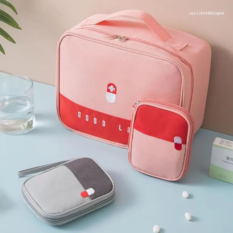 

First Aid Bag Empty Emergency Treatment Bags Multi-Pocket for Home School Office Hot