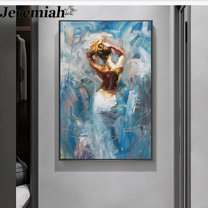 Абстрактная девушка холст картина Балерина маслом плакат настенное искусство