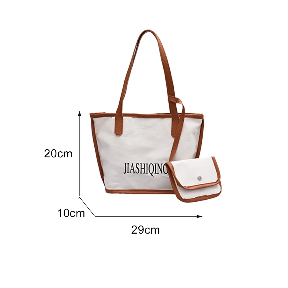 

3pcs/set Canvas Handbag Women Letters Large Capacity Classic Texture Creative Design Chic Shoulder Clutch Totes Bags