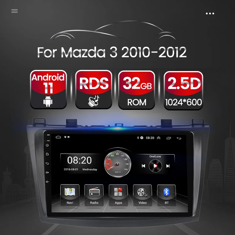 

Автомагнитола для Mazda 3, 2010, 2011, 2012, Автомобильная Мультимедийная система, 2 Din, Android, GPS, стерео, GPS-навигация