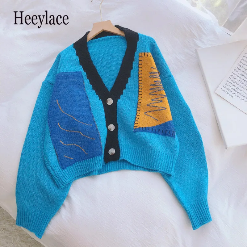 

Кофта трикотажная женская, с длинным рукавом и V-образным вырезом, осень 2021