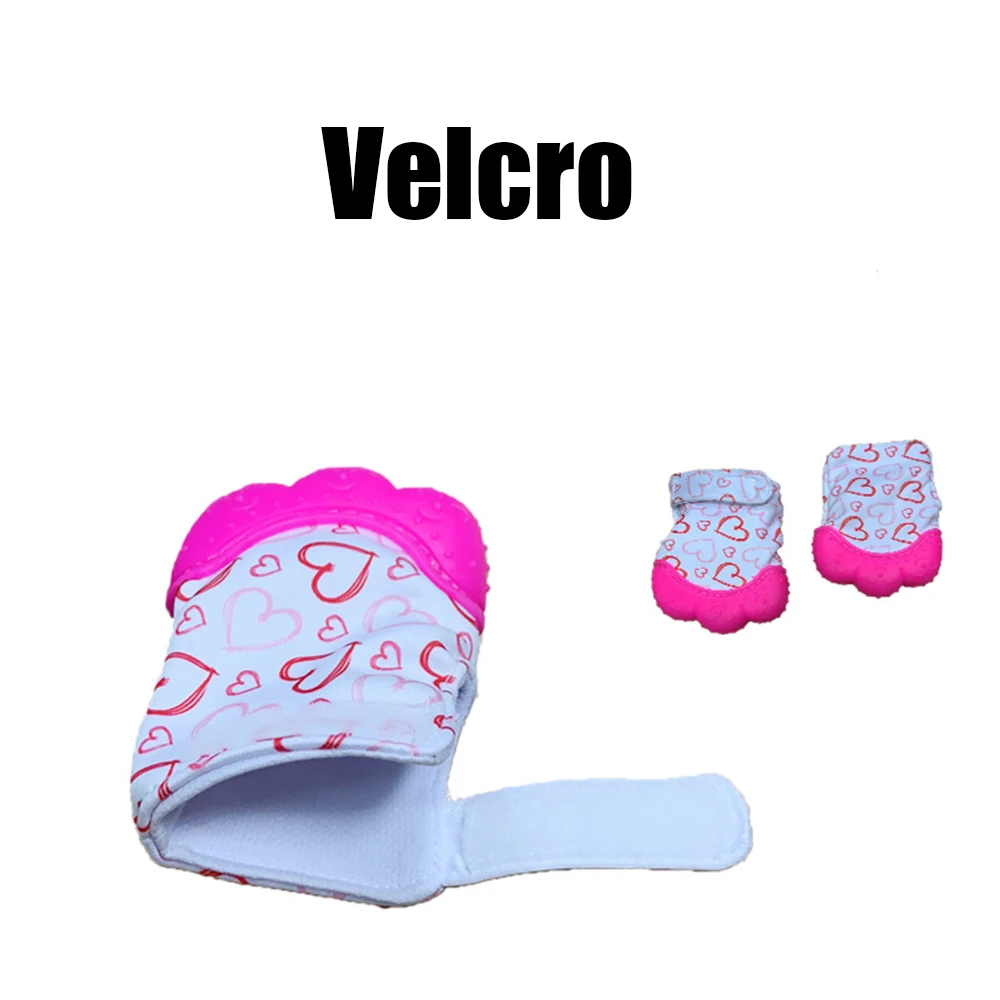 Hot Baby Teether Heart Star Print Silicone Mitten Gloves Kids Children Teethers Anti-eating Hand Teething Care | Детская одежда и