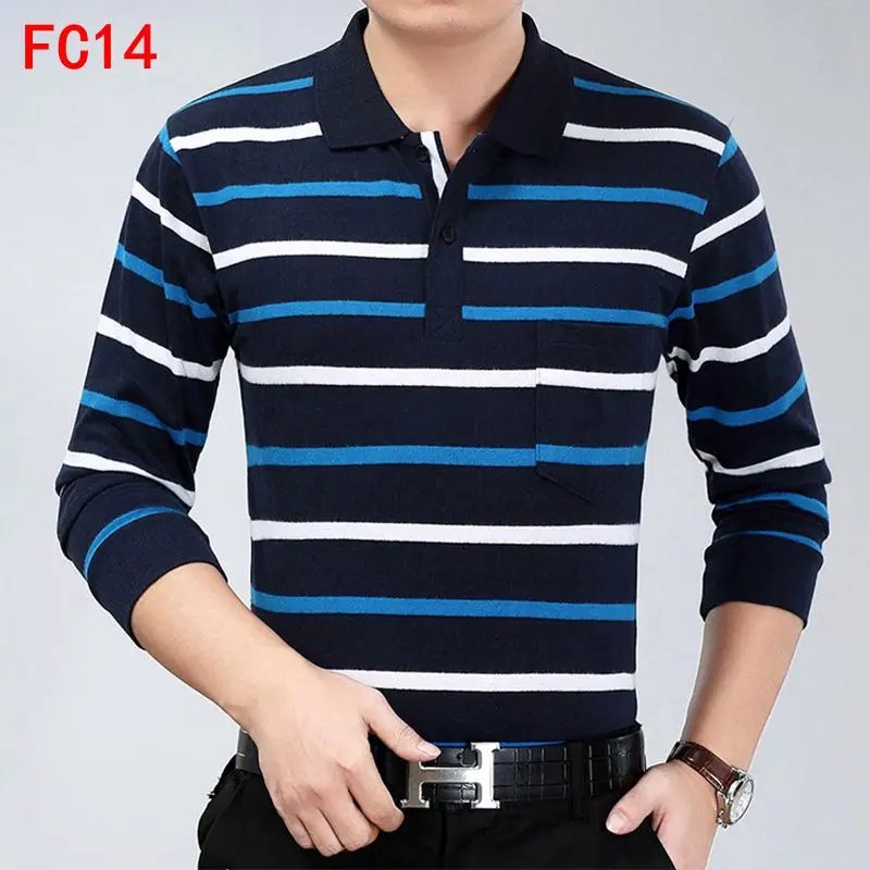 Брендовая Классическая осенне зимняя рубашка поло повседневная трикотажная