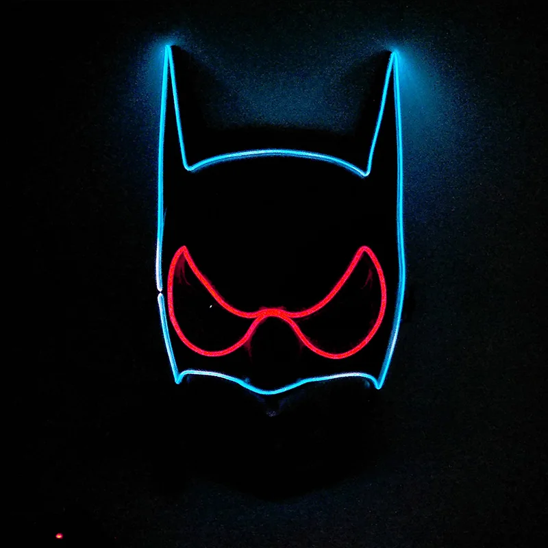 Два Цвета смешанные летучей мыши EL провода маска Хэллоуин Косплэй поставки