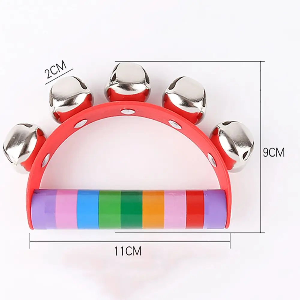 

Baby Early Education Musical Instruments Random Colorful Cartoon Baby Rattle Rainbow Toy Pram Crib Handle Wooden Activity Bell