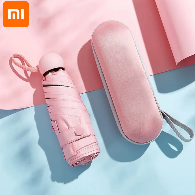 

Портативный зонт от солнца для Xiaomi, складной зонт с защитой от УФ-лучей, женский зонт от солнца, дождя, двойного назначения, компактный карма...