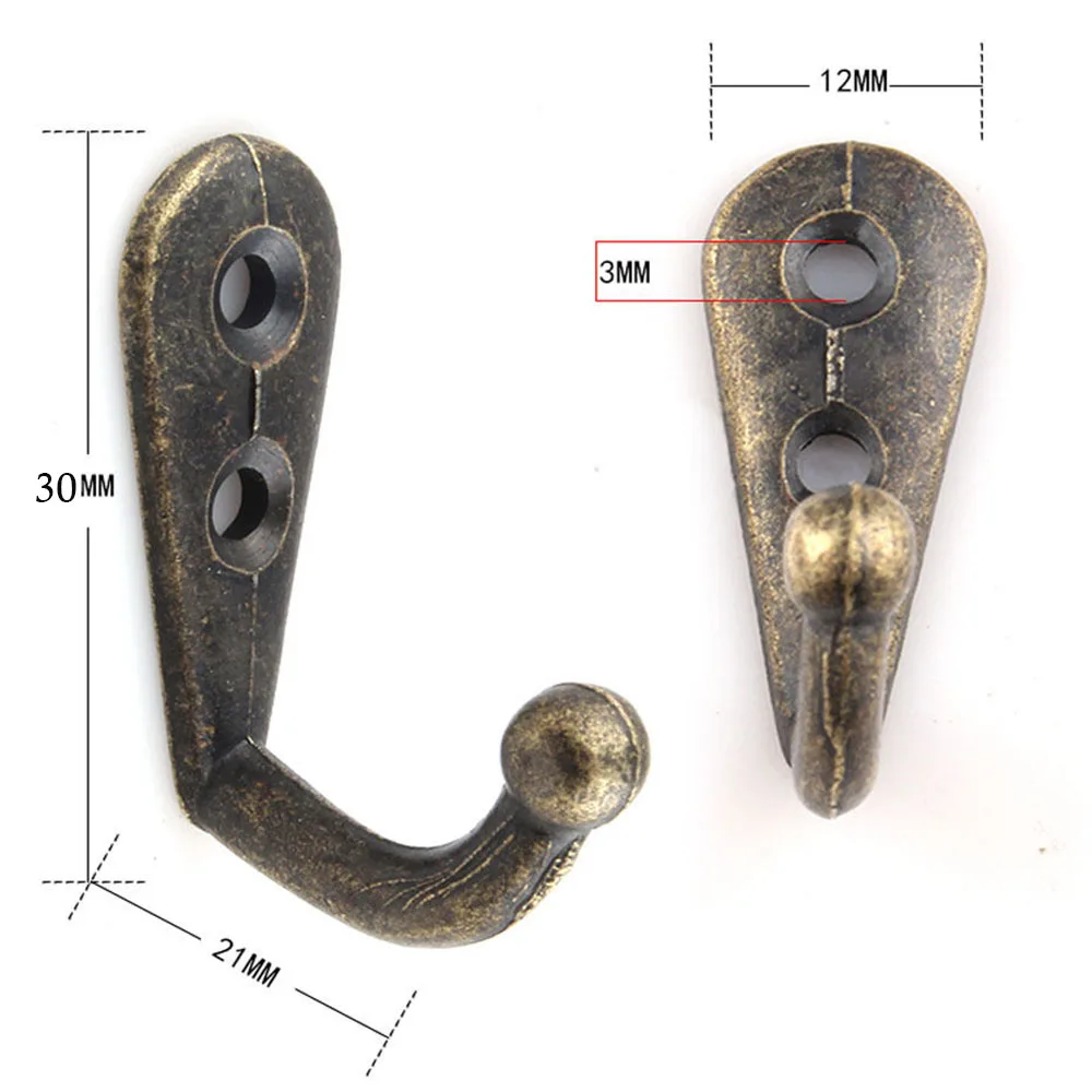 

10Pcs/set Metal Antique Hooks Door Bedroom Hooks Hanger Hook for Clothes Coat Hat Bag Towel Hanger Bathroom Wall Hook Rack