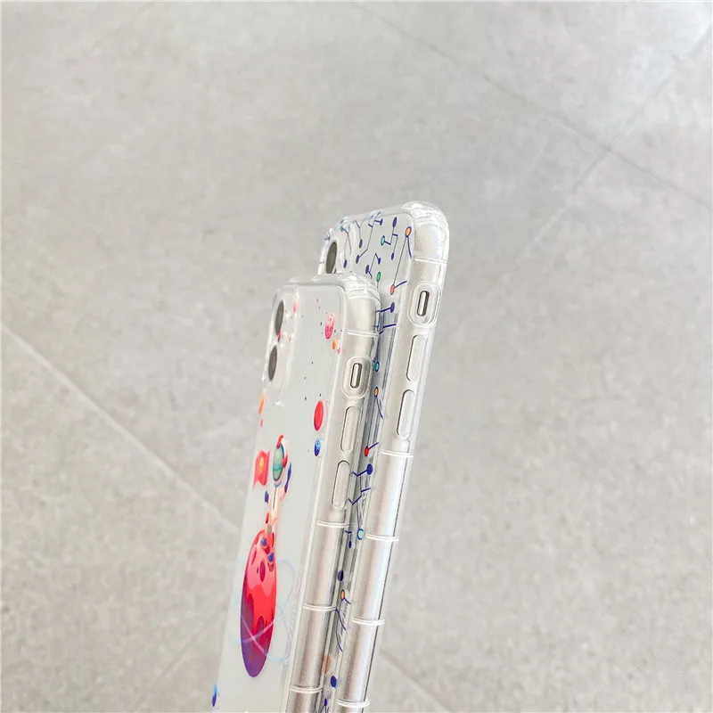 

Ins Korea astronaut Clear Phone Case For iPhone 12 Mini 11 PRO MAX 7 8 Plus X XS MAX XR SE2020 High quality TPU silicone cover