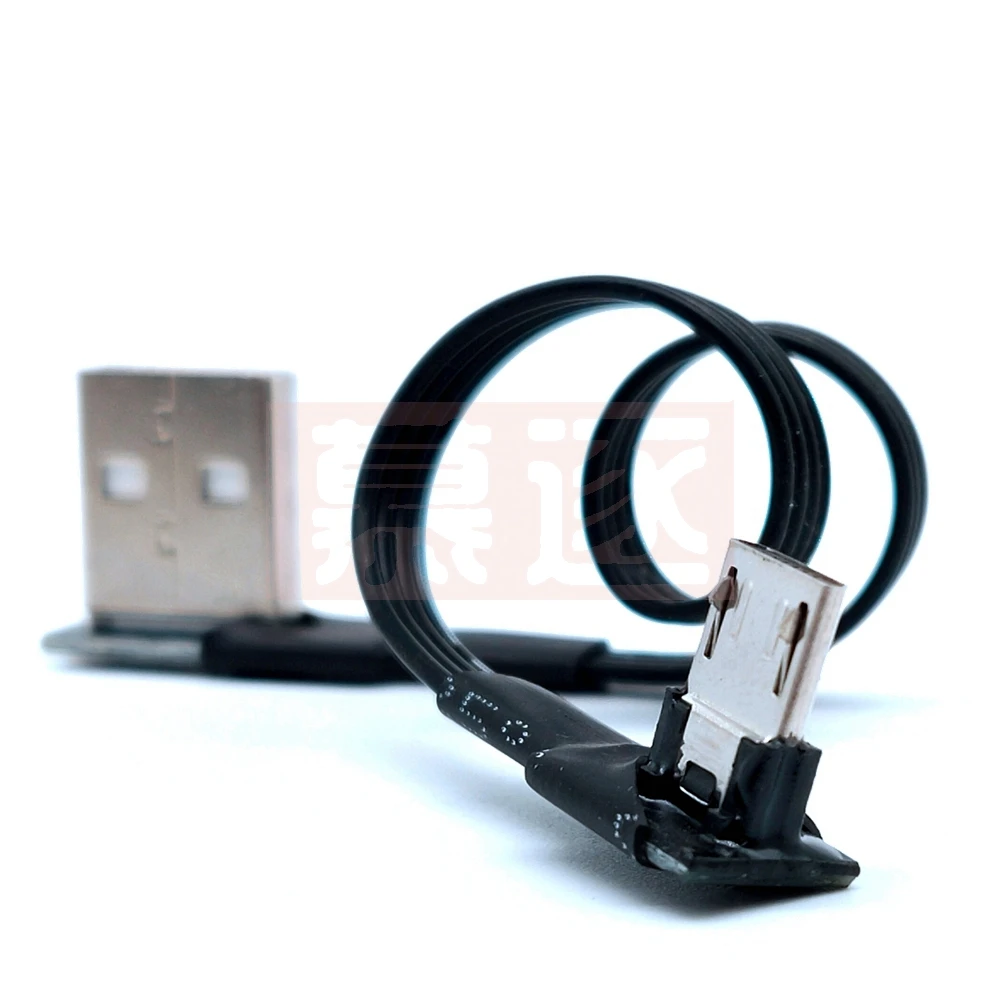 Плоский Micro USB кабель для зарядки и передачи данных левый правый Универсальный