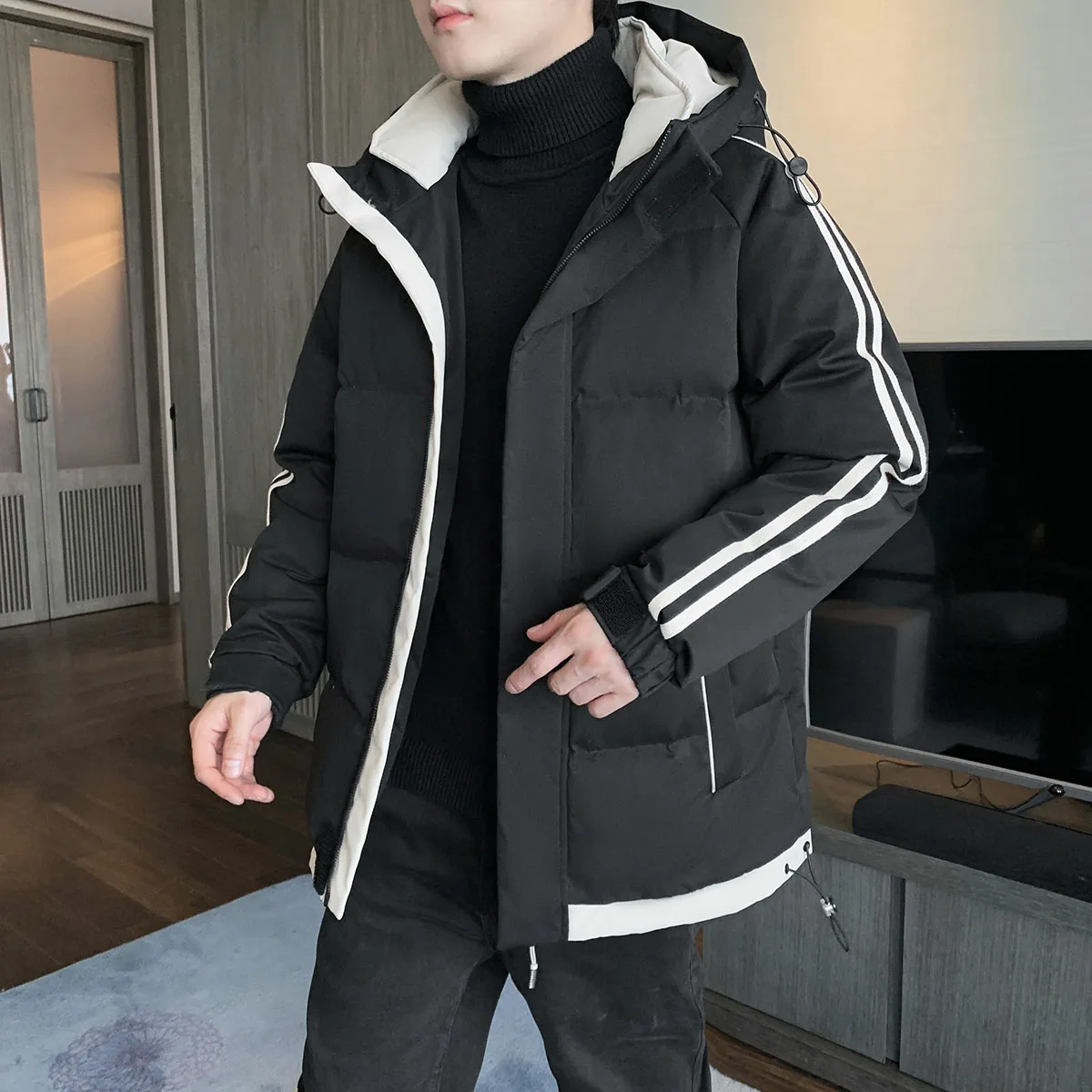 Oversize 2021 Winter New Casual Men's Cotton-Padded Jacket Warm Windproof Hooded Parkas Cold Autumn Outwear Thick Coat Clothing
