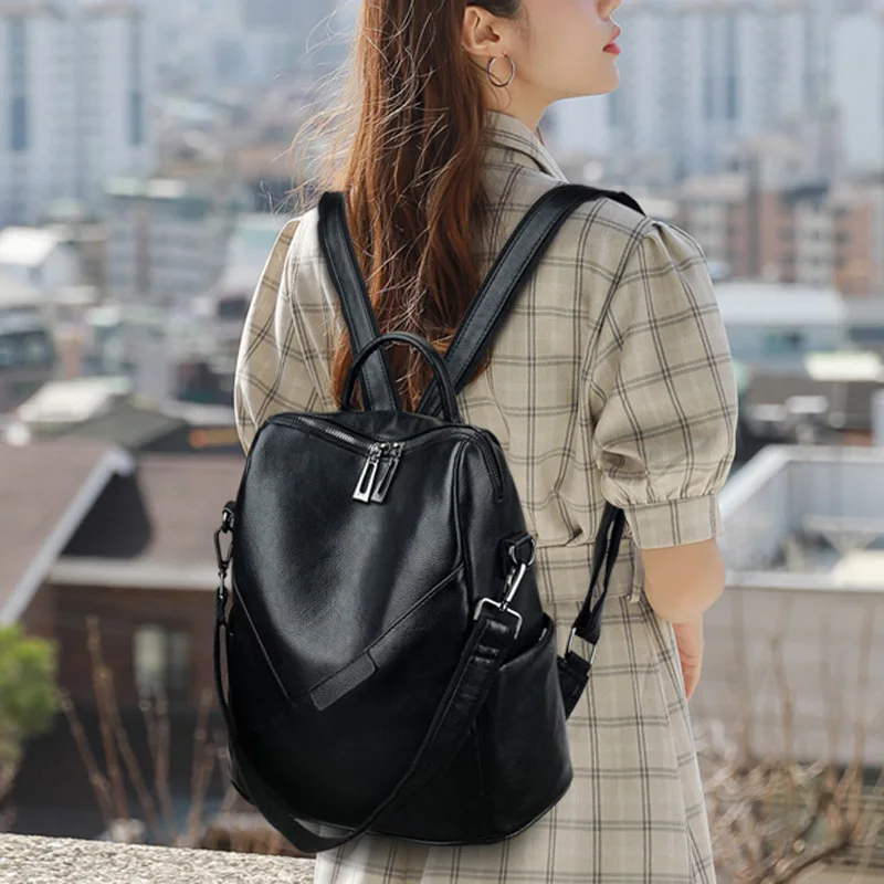 Винтажный женский рюкзак для колледжа большие рюкзаки из мягкой натуральной