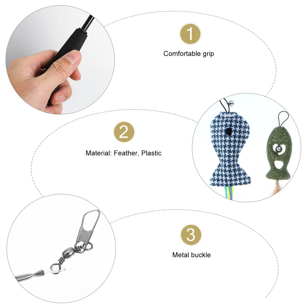 

11Pcs Cat Telescopic Rod Stick with Replacement Feather and Cat Plush