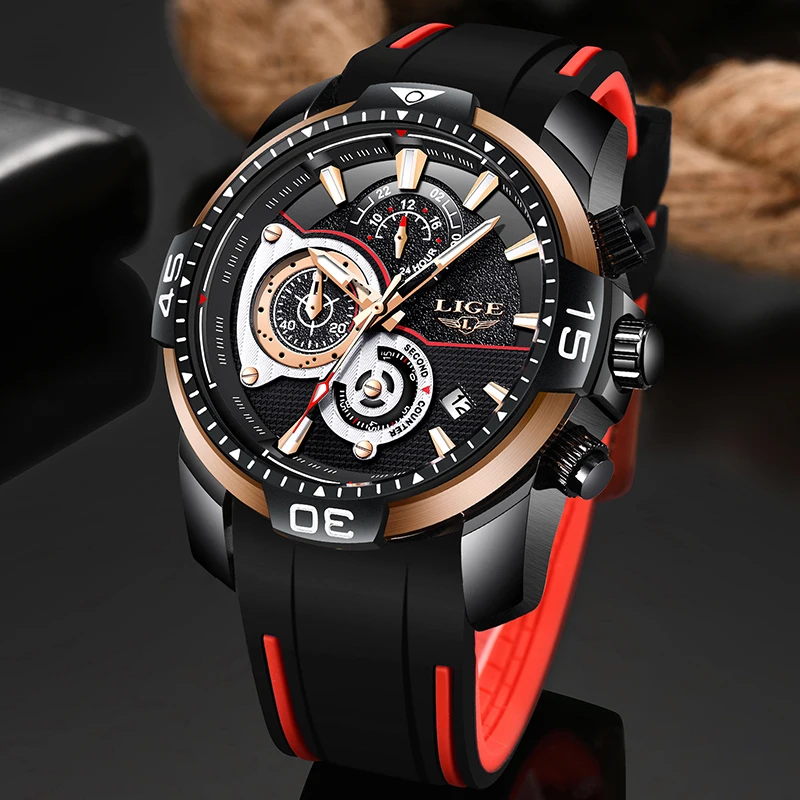 

2019 LIGE New Mens Watches Top Brand Luxury Casual Leather Quartz Clock Male Sport Waterproof Chronograph Relogio Masculino+Box