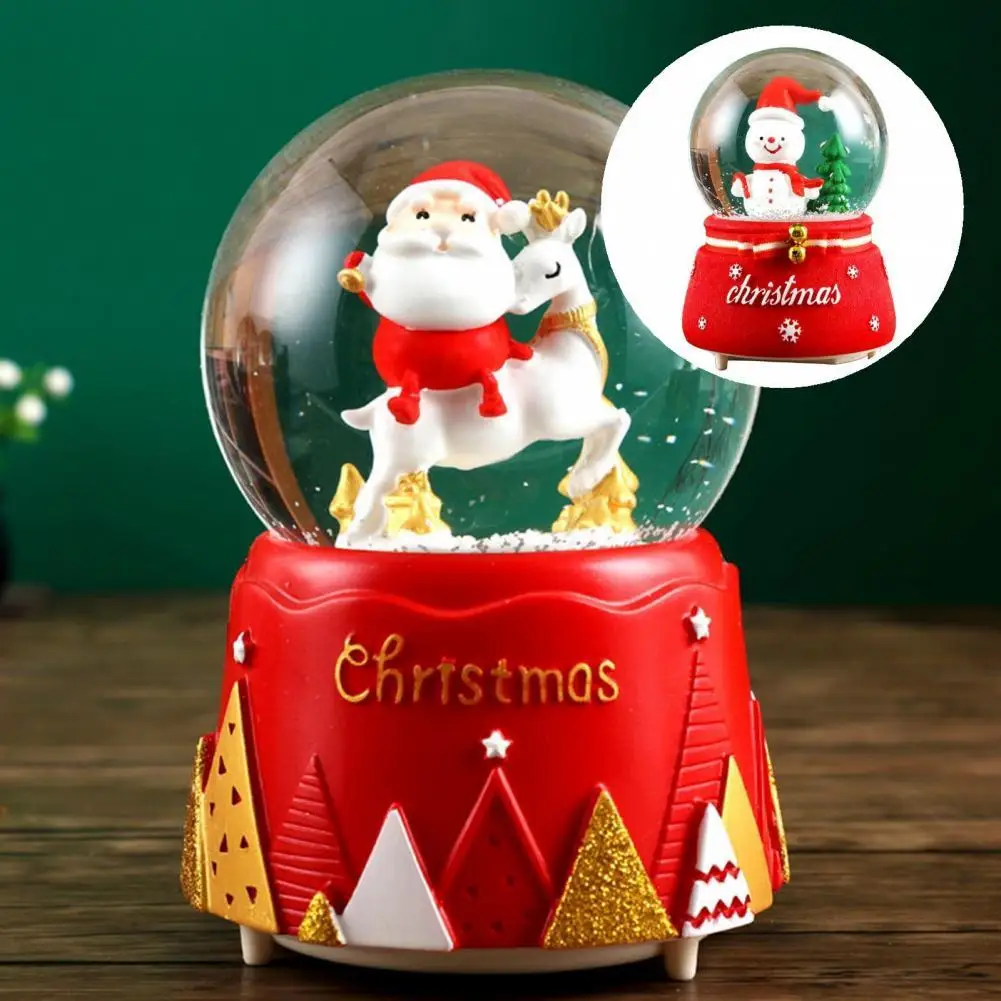 

Cute 3D Cartoon Christmas Music Box Ornament Snow Globe Mini Holiday Decor