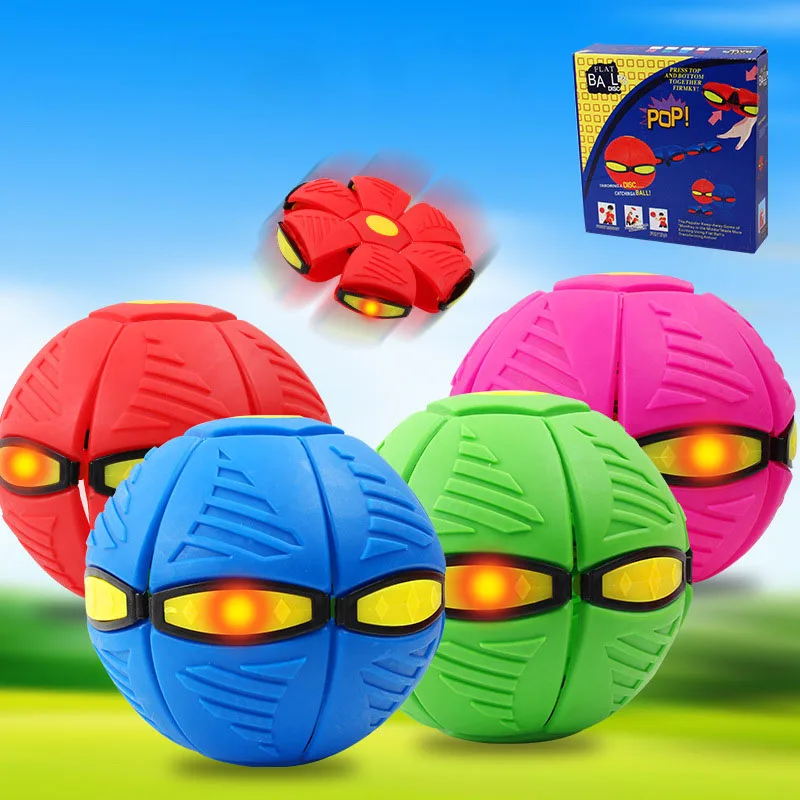

Magic Flying Saucer Ball Children's Decompression Vent Ball Stepping on The Bouncing Luminous Deformation Ball Interactive Child