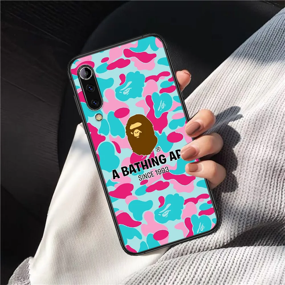 

Fashion Sports Brand Monkey Phone case Cover Hull For Xiaomi Mi A2 A3 8 9 9T Note 10 Se Lite Pro black Prime Soft Shell Trend