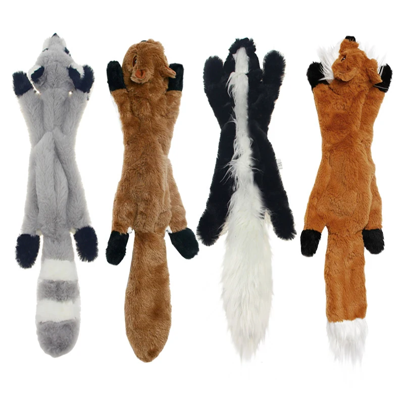 Squeak Pet Wolf Rabbit Animal Plush Toys Dog Chew Squeaky Wh