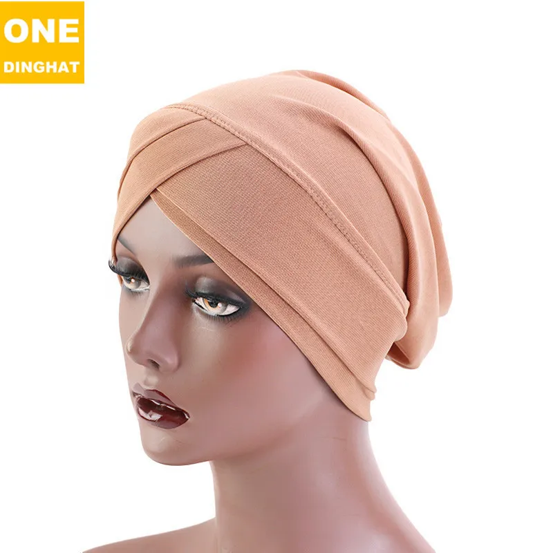 

New Muslim Pure Color Crystal Ma Render Cap Turban Ms Chemotherapy Cap Hat