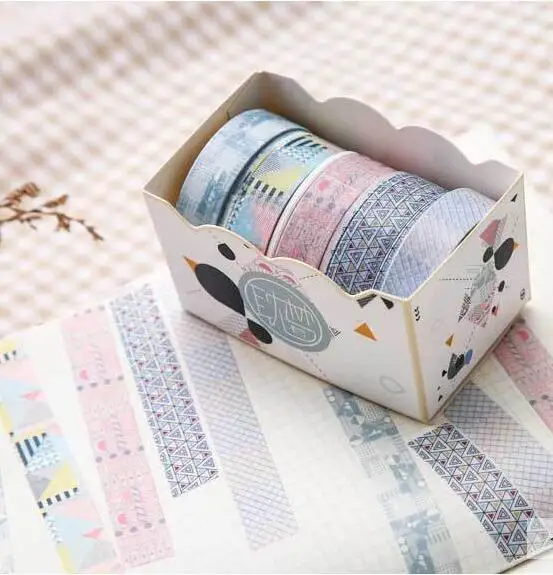 B 5 шт./компл. васи ленты самоклеющиеся маскирующие ленты DIY Скрапбукинг Декоративные Kawaii канцелярские наклейки Школьные васи ленты набор - Цвет: B