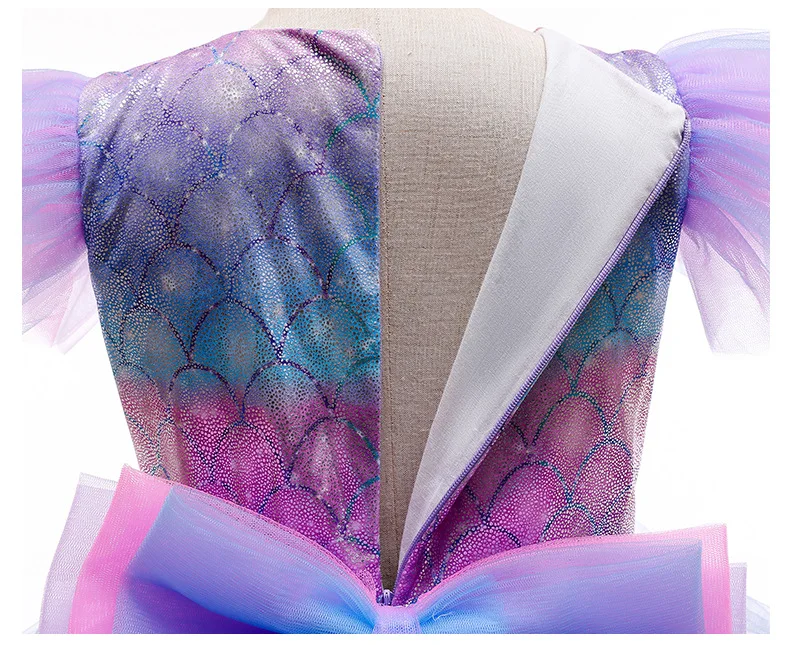 Платье принцессы Русалочки Ариэль для девочек костюмы косплея маленьких