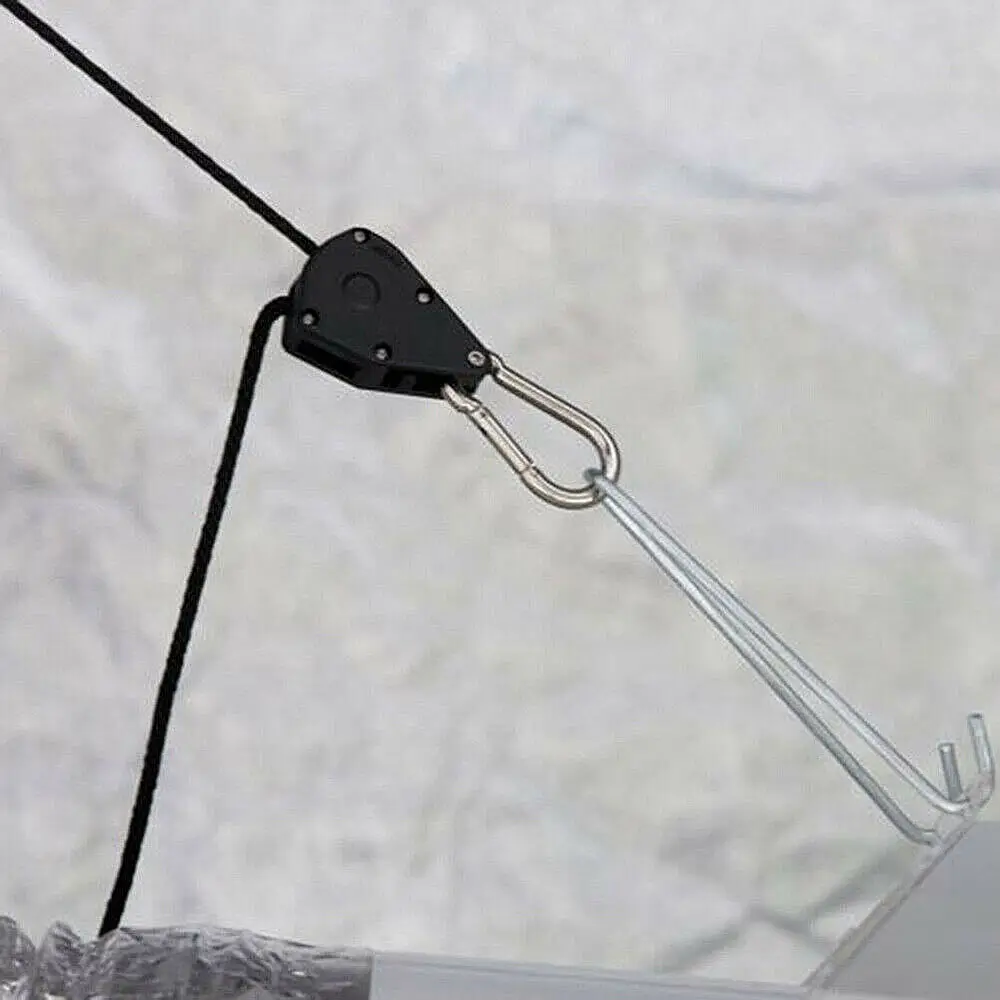 2x Регулируемый сверхмощный крючок веревка набор аксессуаров вешалка с храповым