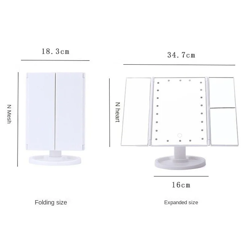 

Touch screen makeup mirror with 22 LED lights magnifier compact and flexible cosmetic mirror CY527