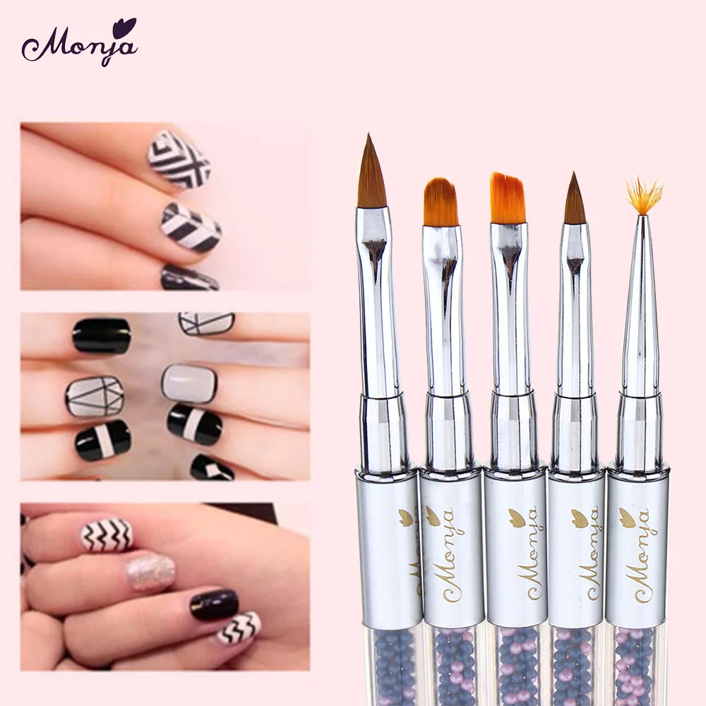 

5 Sizes /Set Nail Art Design Dotting Painting Drawing Brush Pen Tool Phototherapy Mixed-color Pearl Nail Manicure Art Pens Set