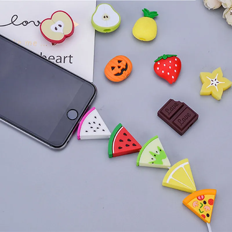 Кабель Bite милые фрукты кабель протектор для Iphone USB кабель Органайзер Chompers зарядное устройство провода Держатель Pprotege кабель для игрушек забавные