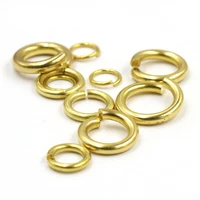 10pcs solid brass open jump rings link loops 5mm 7 8 10 12 15 18 20 50mm garments shoes leather craft bag jewelry connectors