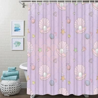 pearl mermaid shower curtain starfish home beach bathroom shower curtain with hooks seashell waterproof bathroom shower curtain