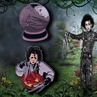 Эдвард ножницы руки брошь TimBurton Джонни Деппом в стилях готика и панк пленка грустно замок снежный шар с украшением в виде кристаллов шаровая Цапфа новый значок Хэллоуина