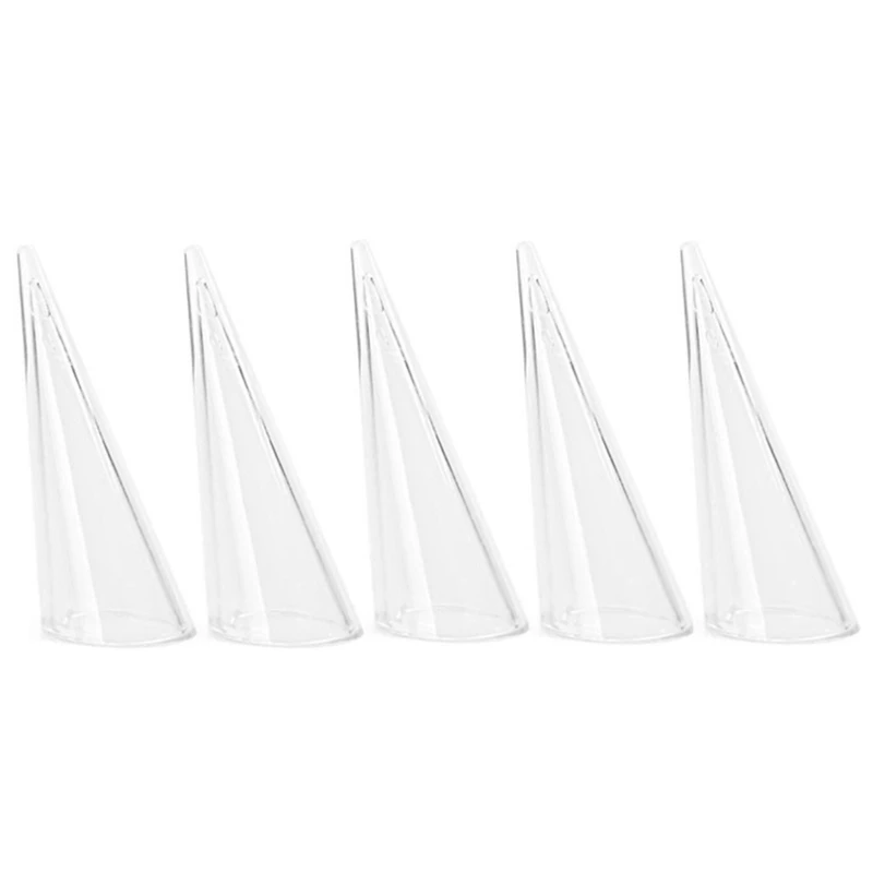 

Fashion Popular Mini Acrylic Finger Ring Plastic Triple-cornered Cone Jewelry Storage Display Stand