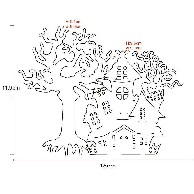 

Halloween Castle tree Metal Cutting Dies 2020 new arrival craft dies Stencil dies For DIY Scrapbooking Paper Card Embossing Dies