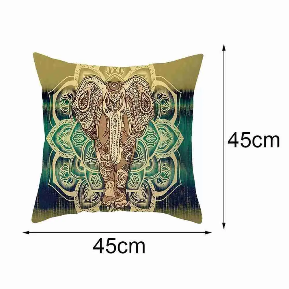 

45X45cm Creative Sunset Elephant Pattern Pillowcase Abstract Tool Car Cushion Home Pillow Office Soft Decoration Cover Art A2O0