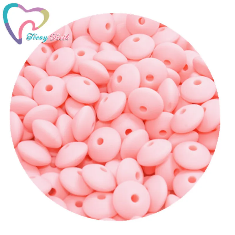 Cuentas de lentejas de silicona de colores variados, mordedor de grado alimenticio, pinzas de cadena para chupete, juguetes de dentici&oacute;n para beb&eacute;, 40 Uds.-3