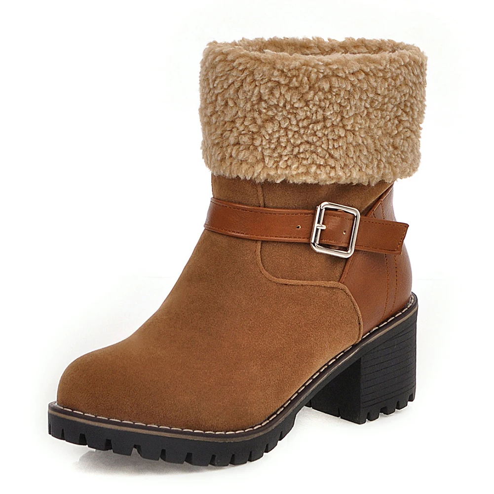 yellow style 3 DORATASIA/, большие размеры 34-46, женские зимние ботинки на платформе, женские зимние ботинки на меху на высоком каблуке 6 см, женская обувь - Цвет: yellow style 3
