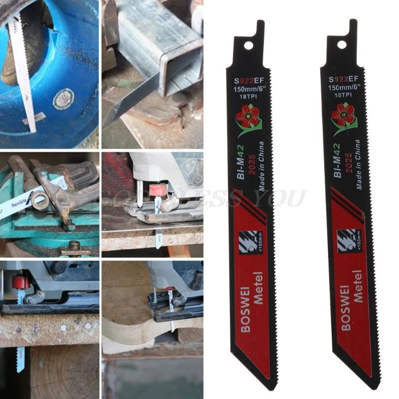 2PCS/SET Black Reciprocating Sabre Saw Blades for Cutting Me