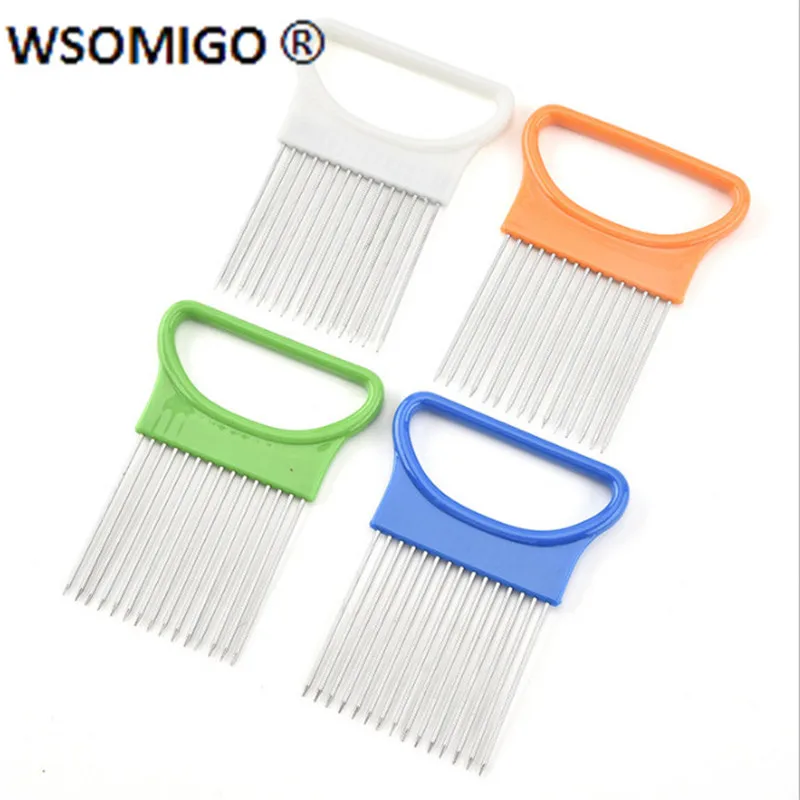 1pcs Kitchen Accessories Stainless Steel Onion Slicer Onion Needle Kitchen Gadgets Onion Fork Fruit Insert Kitchen Appliances-S