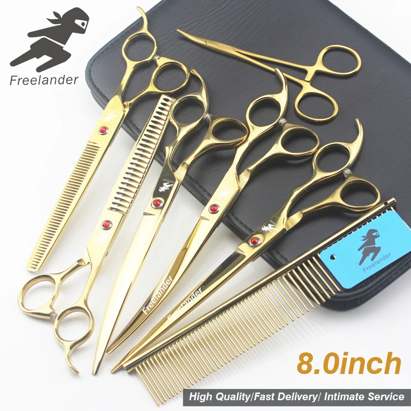 

Pet Grooming Scissors Professional Shearing Tools Trimming Straight Shear Bend Shear Cat Teddy Bichon Dog 8 Inch Scissors Japan